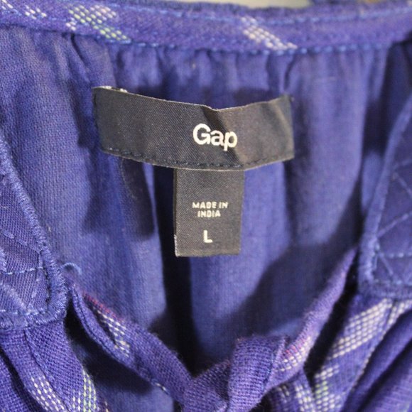 Gap A-line Triangle Cut Out Neckline Dress - Size Large, Majorca Blue, Side Zip - Picture 7 of 15